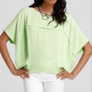 Diane Von Furstenberg Landy top in acid green